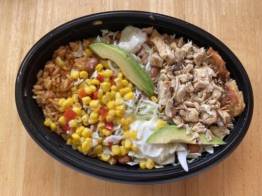 Grande avocado chicken bowl to-go.