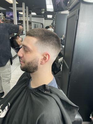 Fade with beard shave