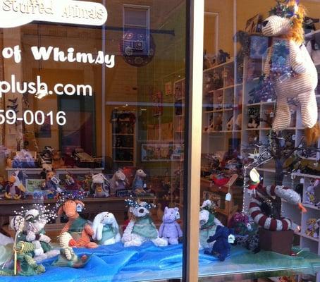 Our 2011 Riverfest Window Display - Bacchus descending on the river nymphs