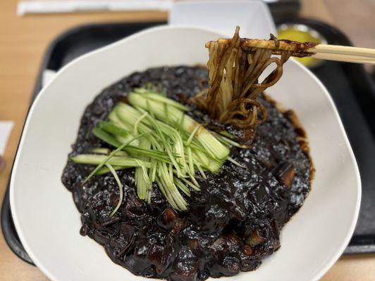 Spicy Black Bean Noodles (with extra noodles)