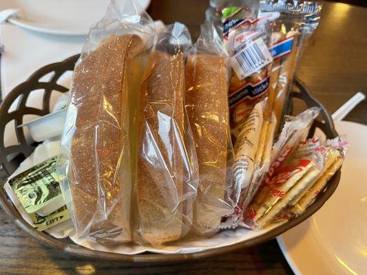 This is a bread basket. They used to have these in restaurants all over the place until 2020. And, they still have them here.