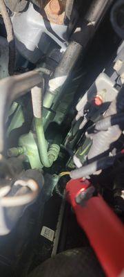 The hose with the leak