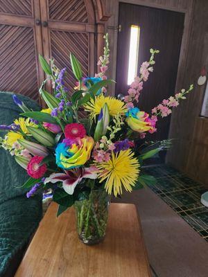 The mother's Day flowers they delivered to my mom this year. She was elated!