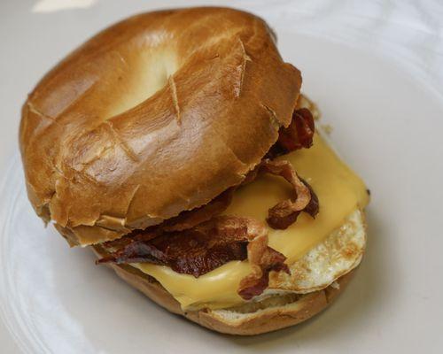 Bacon egg cheese bagel