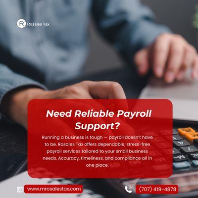 Payroll Giving You a Headache?
Let Rosales Tax simplify it for you. Our payroll services are designed for small businesses that want accu