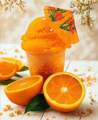 Orange Creamsicle -Creamy, dreamy, and citrus sweet-- our orange creamsicle Italian ice taste like summertime in every scoop.