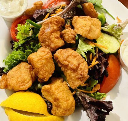 Fried scallop salad