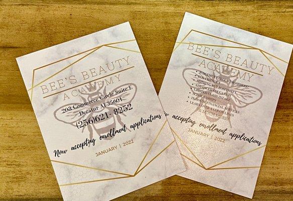 Call for more information on application and tuition fees.