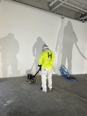 Prepping floors for the clear coat finishes