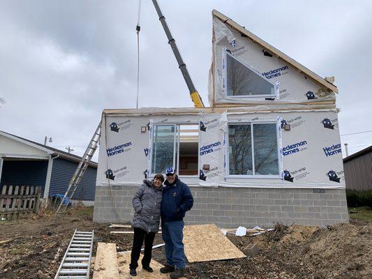 New house under construction for happy clients!