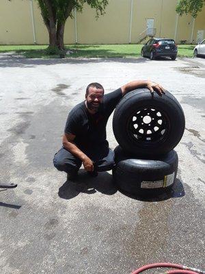 I mounted two racing tires