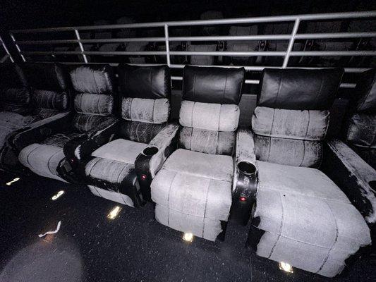 The "leather" is completely worn off of every single seat!