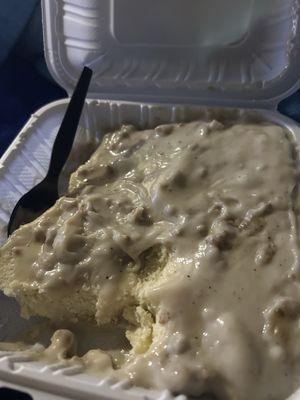 Biscuits and gravy cold halfway frozen gravy??? 12/20/2025 7:15 am