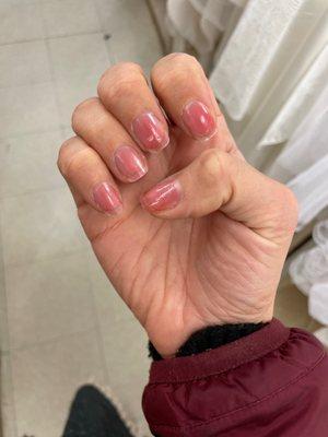 Supposed to be a clear manicure. The worst manicure ever.