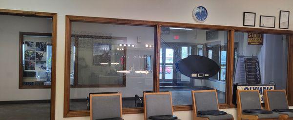 Inside seating area.