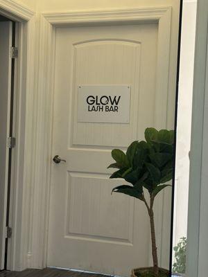 The door to the room where you get your lashes done