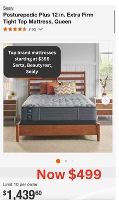 High end mattresses now up to 70% off