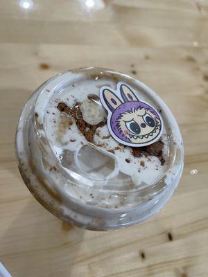 The cute Labubu sticker my drink came with