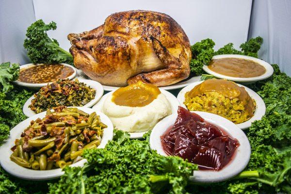 Full Turkey or Ham Meal Packages available to order