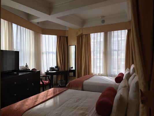 Double beds - spacious room w/ large bathroom and closet.