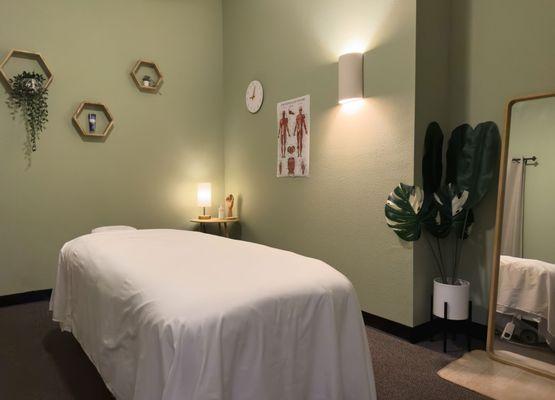 Each of our calming massage rooms has fresh sheets, a heated massage table, and an air purifier.