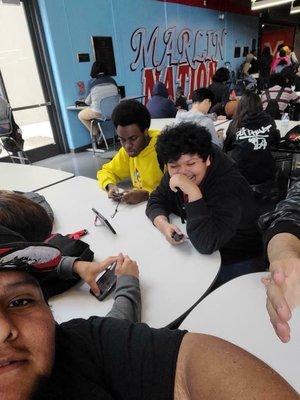 Students having Fun during Lunch