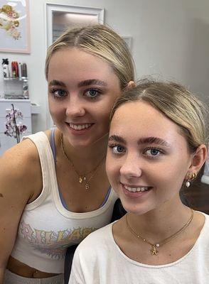 Brow Lamination for this lovely twins