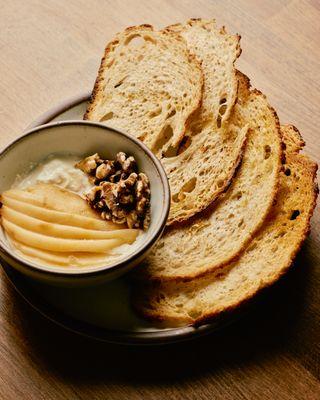 Stracciatella and fresh-baked bread