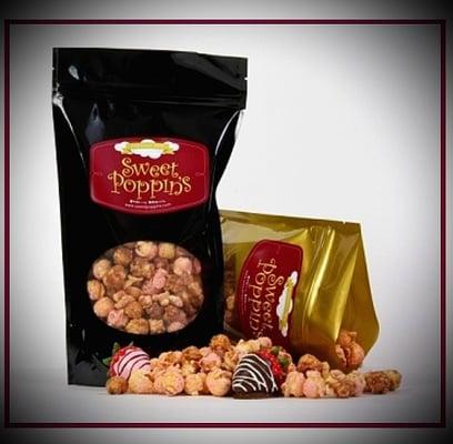 Chocolate covered strawberry popcorn - YUM!