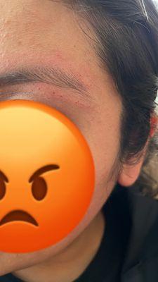 The skin around my eyebrows was so tender and it was bleeding. The lady was so rough. I've never experienced this before.
