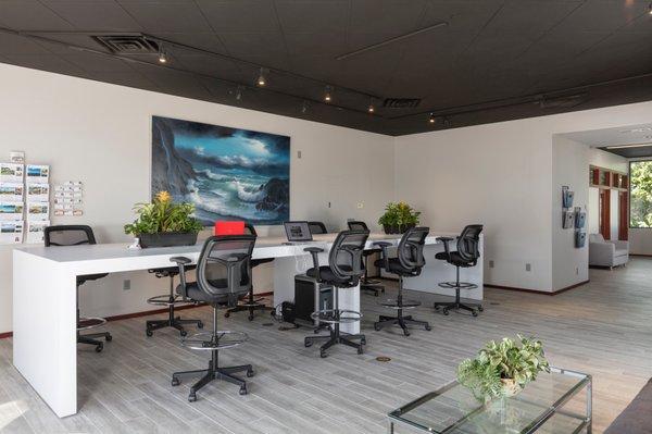 We like to share. Come on in and get some work done or print a boarding pass