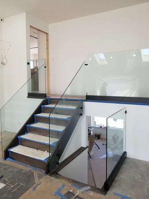Glass stair railing