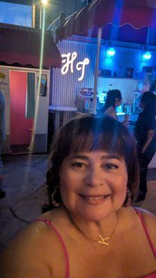 I'm in the outside bar area, nice little patio. Here for an event hosted by ambientecentral!