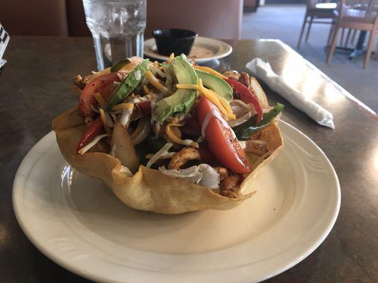 Fajita chicken salad was really good but coulda used sour cream ... just my opinion...