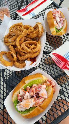 Lobster rolls and onion rings - yum!