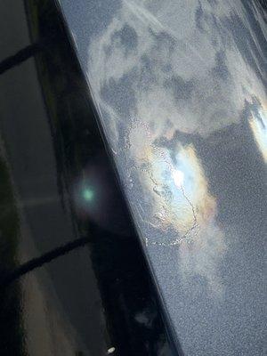2 places where the paint and clearcoat are blistering off my 18 month old Tesla.