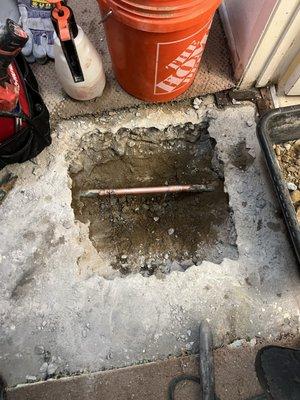 Slab leak repair