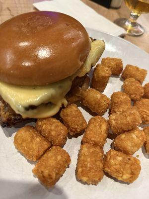 Meatloaf sandwich with tots