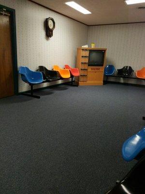 Waiting Room...very colorful, and has an antique feel.