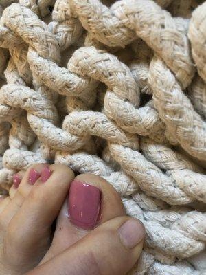 Just left the glob of polish on the side of my nail.