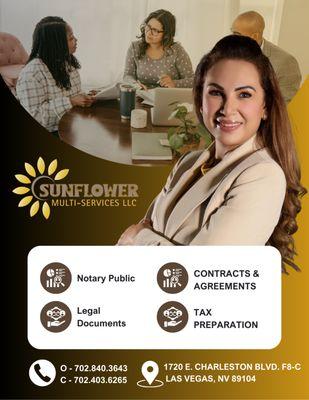 Tax Preparation, Notary Public, Legal Documents, DMV Services, Passport Photos, and Immigration Forms