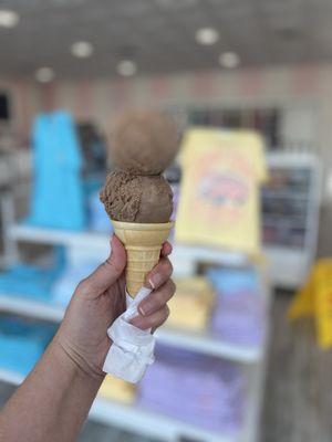 Chocolate double dip cone