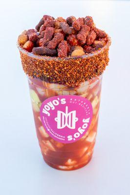 Cacahuataxo cup (like tostilocos without tostitos)