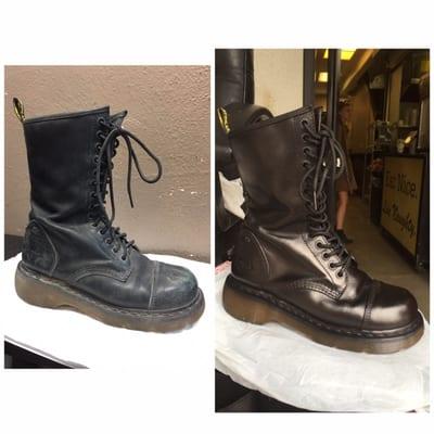 Before and after. They came back so clean, I joked he must have just gone out and bought me new ones. He even cleaned the laces!