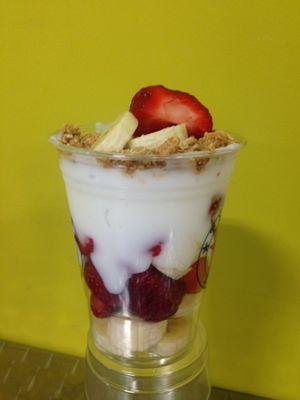 Strawberry banana fruit parfait one of many flavors to choose from