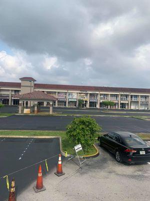 Commercial parking lot renewal in the process.