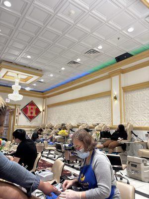 me getting my pedicure with Sam