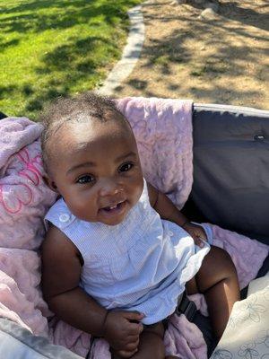 This is my 7 month old that started coming when she was 3 months.