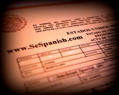 USCIS Certified Translation of a Mexican Birth Certificate from Spanish to English, our most common request in Knoxville