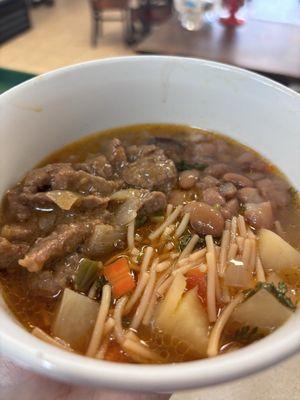 Fidel soup with beef and beans